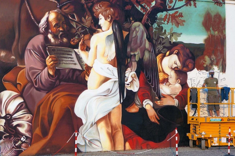 Caravaggio sui muri le straordinarie opere dello street artist Andrea Ravo Mattoni