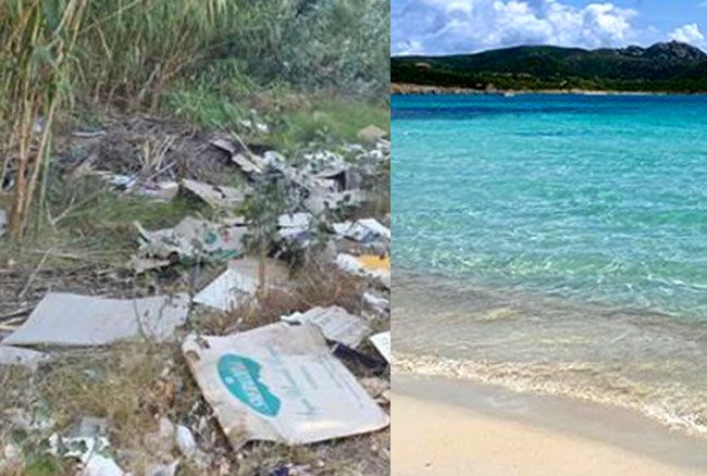 La spiaggia di Tuerredda in Sardegna ridotta a letamaio le foto shock