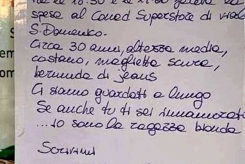 Innamorata per uno sguardo al supermercato appende un volantino per ritrovarlo Ci credete al colpo di fulmine