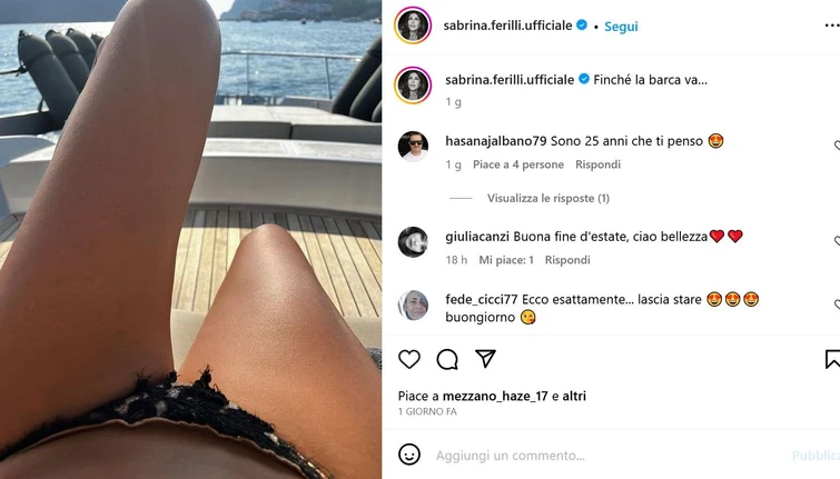Sabrina Ferilli in bikini sullo yacht la provocazione E di DAlema La risposta dellattrice è sferzante
