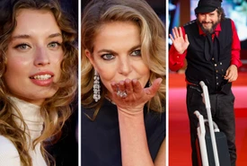 Occhi puntati su Giulia Claudia Gerini maestosa Ma che ci fa Capossela con laspirapolvere sul red carpet